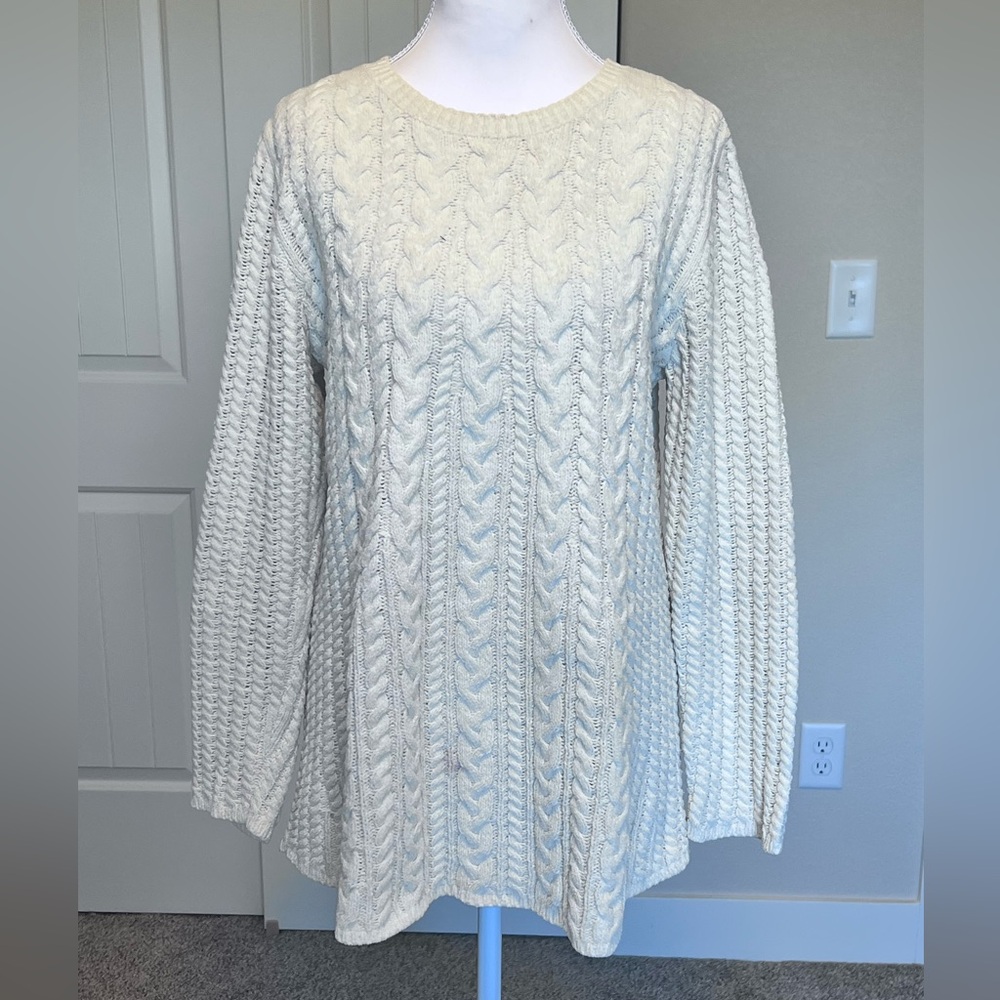 J. Jill Chenille Cozy Soft Cable Knit Sweater Sz Medium
